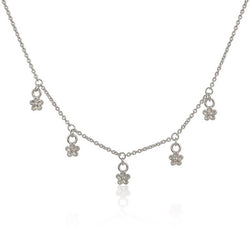 sterling silver blossom flower delicate necklace