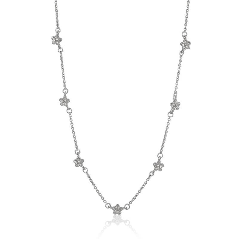 sterling silver blossom flower necklace