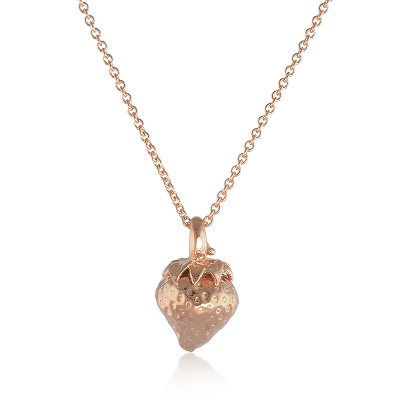 rose gold vermeil strawberry necklace