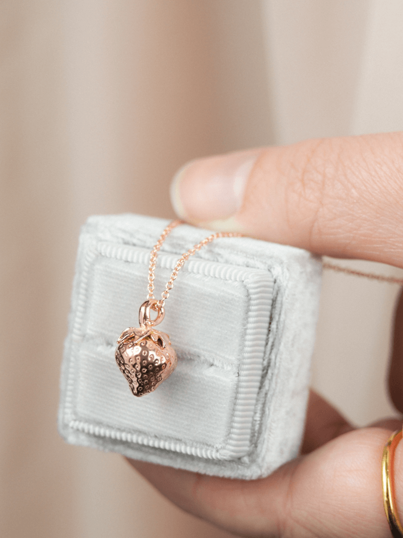 rose gold vermeil strawberry necklace