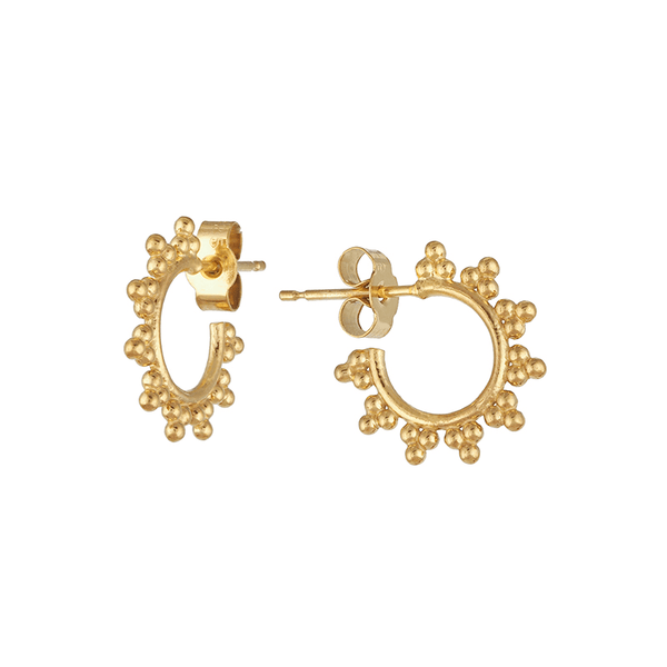 sunshine ray hoop earrings in gold