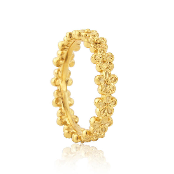 gold mini flower full eternity ring 