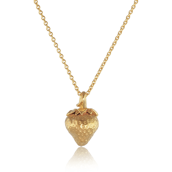 yellow gold vermeil strawberry necklace